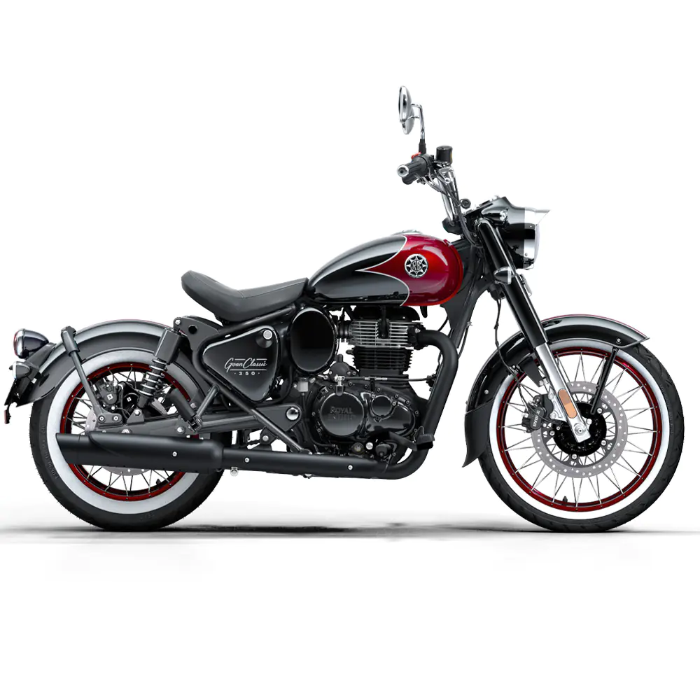 Royal Enfield Goan Classic 350 in Rave Red bobber-styling
