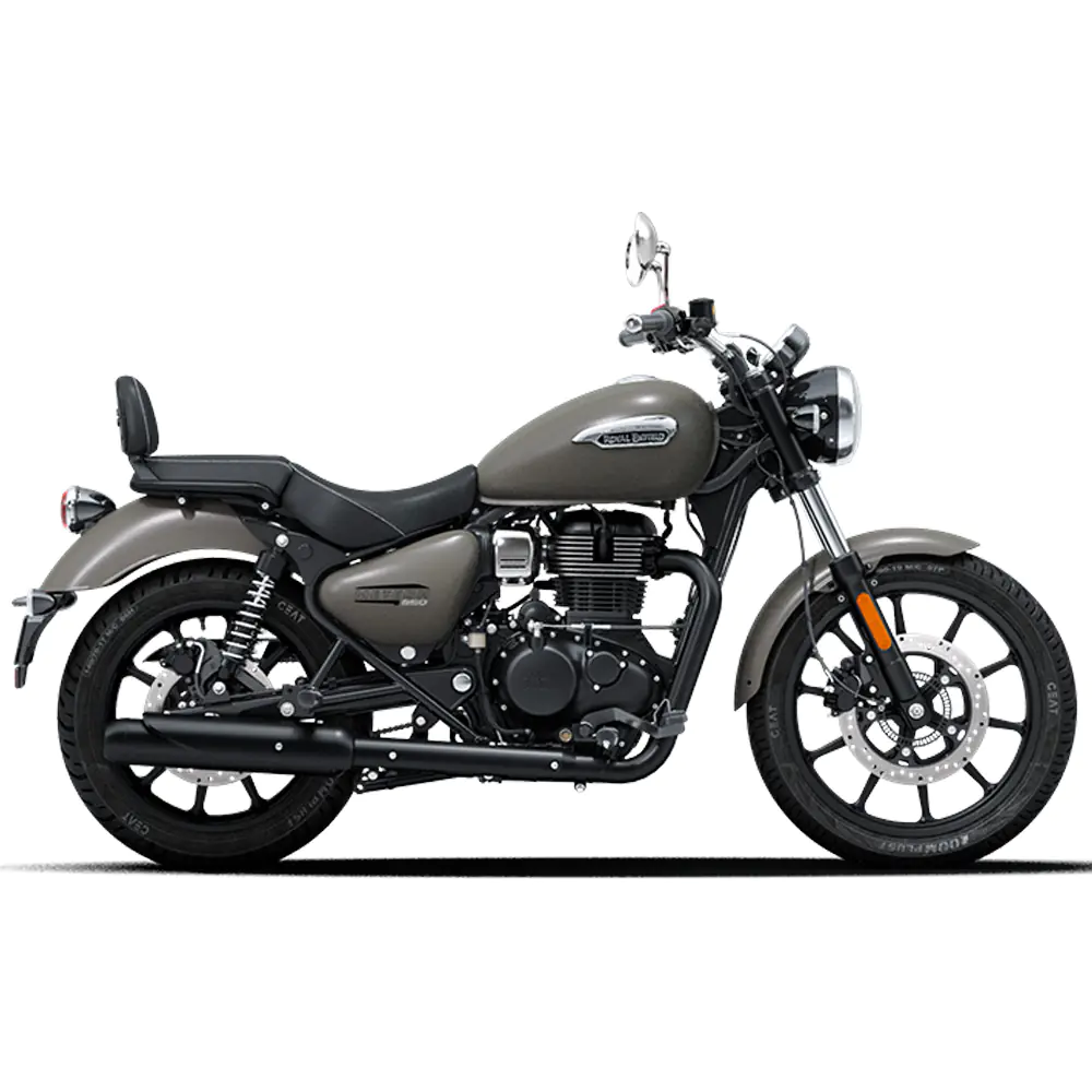 Royal Enfield Meteor 350 in Stellar Grey bij Lowlands Biker Store Zwolle