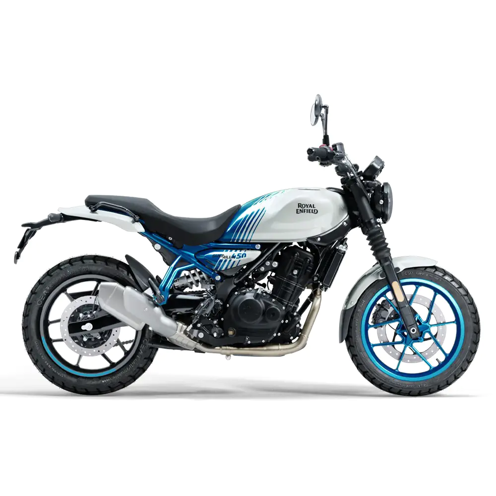 Royal Enfield Guerrilla 450 in Brava Blue &mdash; moderne naked roadster op het Sherpa-platform