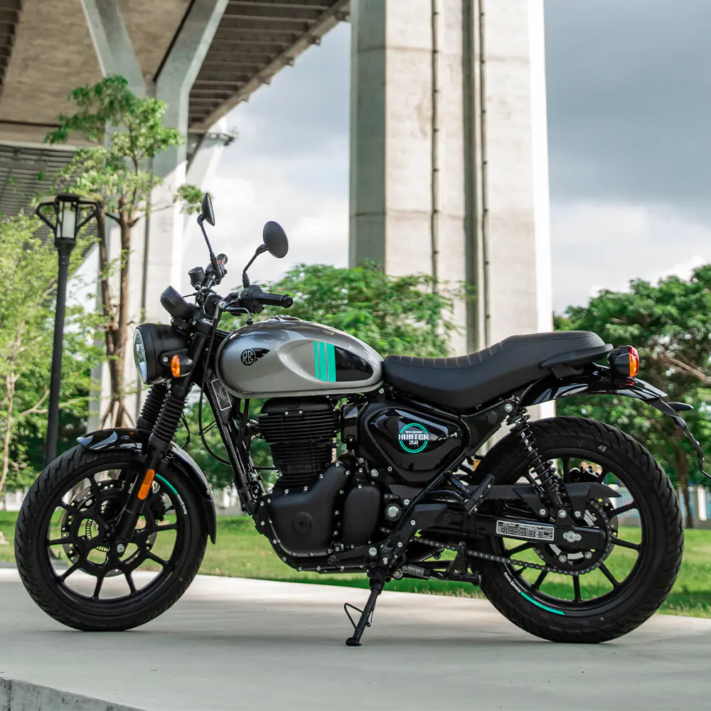Royal Enfield Hunter 350 ergonomie en geometrie