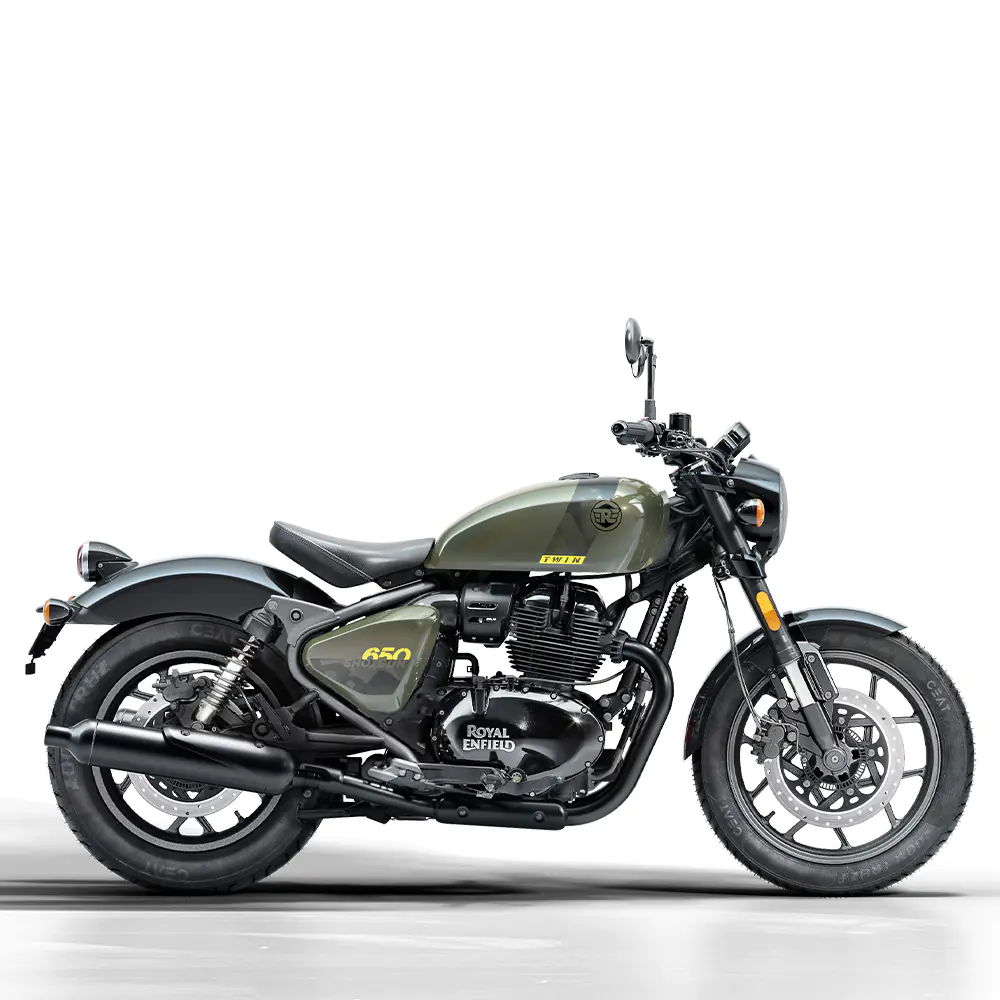 Royal Enfield Shotgun 650 in Drill Green bij Lowlands Biker Store Zwolle