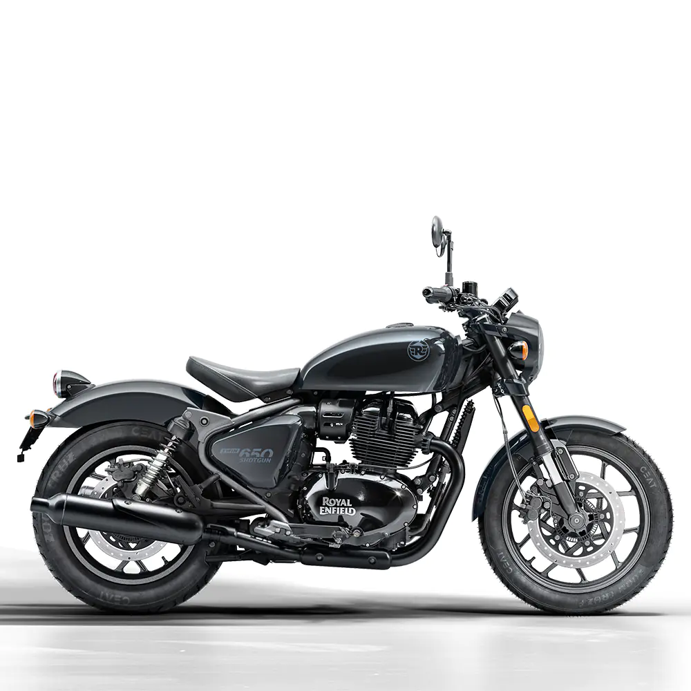 Royal Enfield Shotgun 650 in Sheetmetal Grey bij Lowlands Biker Store Zwolle