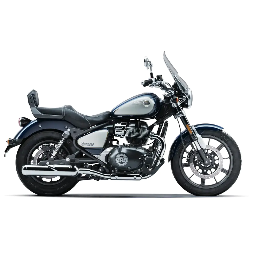 Royal Enfield Super Meteor 650 Celestial Blue bij Lowlands Biker Store Zwolle