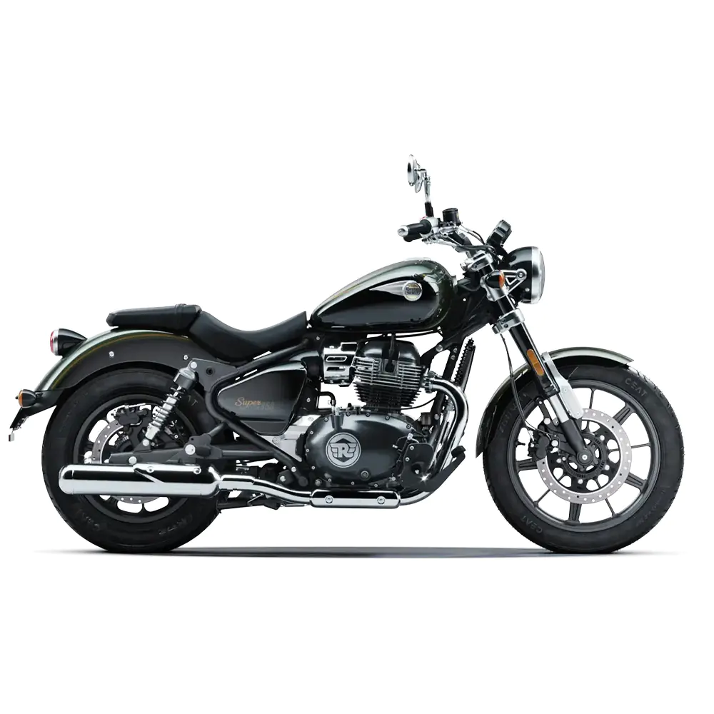 Royal Enfield Super Meteor 650 Interstellar Green bij Lowlands Biker Store Zwolle
